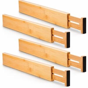 Adjustable Bamboo Drawer Dividers - Set of 8
